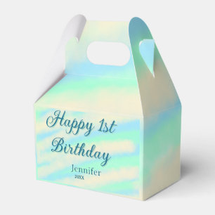 Ballotins Joyeux 1er anniversaire enfants bébé bleu vert pas