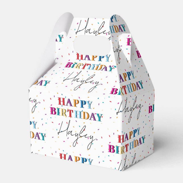 Ballotins Joyeux anniversaire coloré Nom personnalisé Confet (Verso)