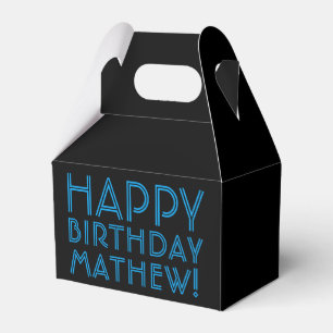 Ballotins Joyeux Anniversaire (NOM) Bleu & Noir (ou diy)