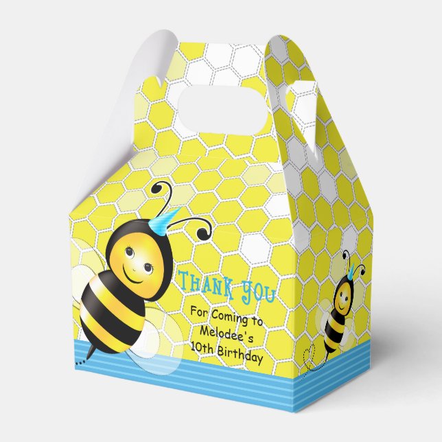 Ballotins Joyeux Bee Birthday Gable Box (Verso)
