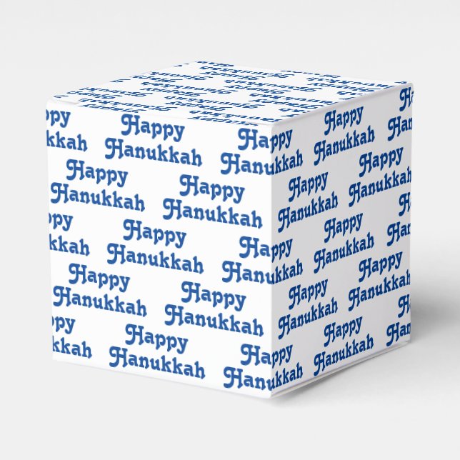 Ballotins Joyeux Hanoukka bleu blanc mignon motif de typogra (Verso)