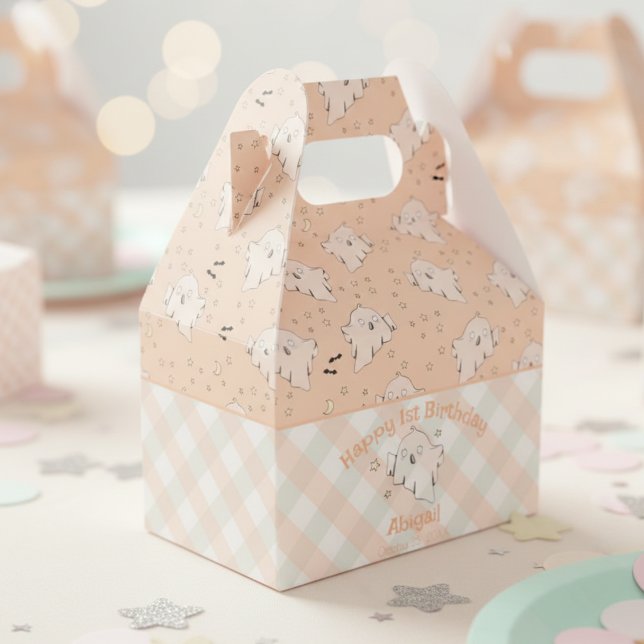 Ballotins Joyeux Joyeux Halloween Neutre Genre (Spooky One Orange Ghost Halloween Girl Birthday Party Favor Boxes. Spooktacular Girly 1st Birthday)