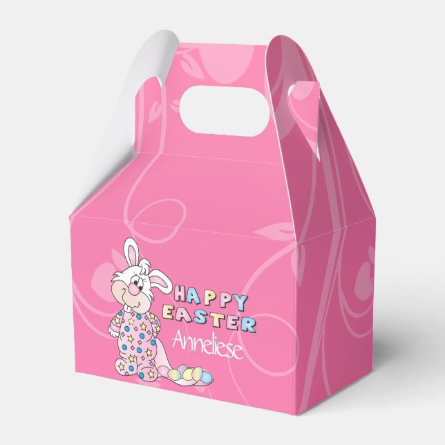 Ballotins Joyeux lapin de Pâques en Joli Ballotin rose (Verso)