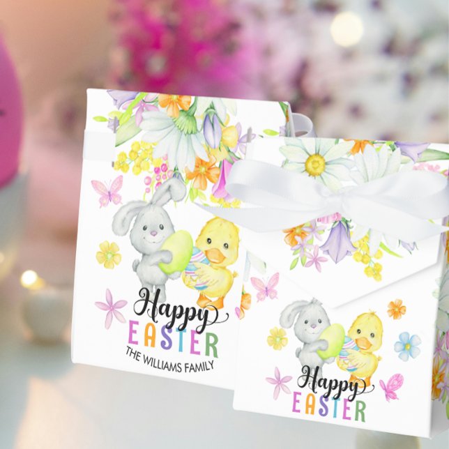 Ballotins Joyeux lapin et chick floral de Pâques (Créateur téléchargé)