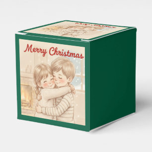 BALLOTINS JOYEUX NOËL DEUX ENFANTS ET UNE ÉTREINTE