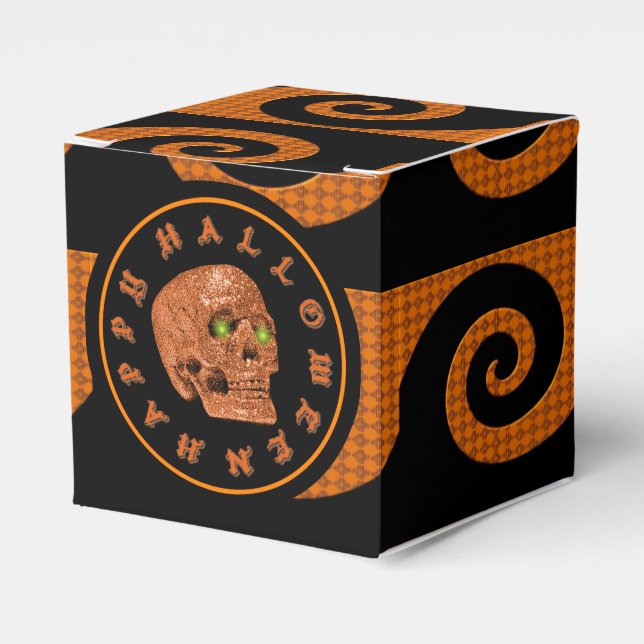 Ballotins Joyeux Parties scintillant Halloween Cube de crâne (Verso)