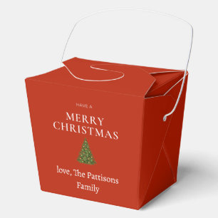 Ballotins Joyeux voeux de Noël avec arbre sur coutume rouge