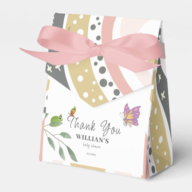 Ballotins Jungle au-dessus du Baby shower Rainbow Merci (Verso)