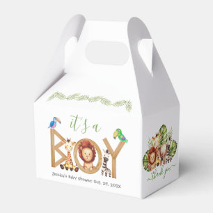Ballotins Jungle Boy Cute Safari Animaux Baby shower en bois