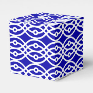 Ballotins Kimono imprimé, bleu cobalt et blanc