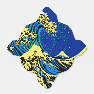 Ballotins La Grande vague Hokusai dans le style Art Pop Bleu