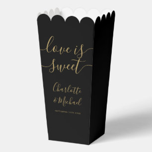 Ballotins L'Amour Est Doux Noir Et Or Mariage Popcorn