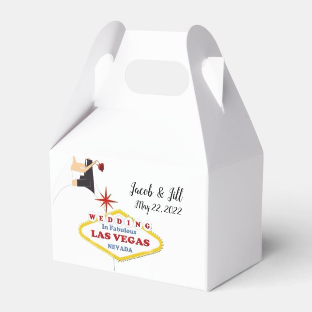 Ballotins Las Vegas Wedding Favor Box (Verso)