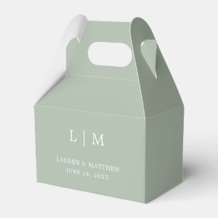 Ballotins Lauren Sage Green Monogramme Mariage élégant