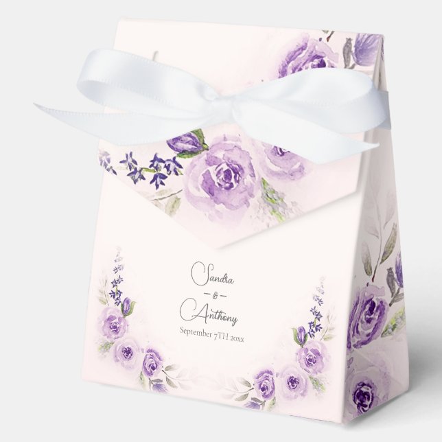 Ballotins Lavande et mariage floue Favor Boxes (Recto)