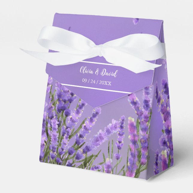 Ballotins Lavande Florales violettes boîte de mariage Favor (Verso)