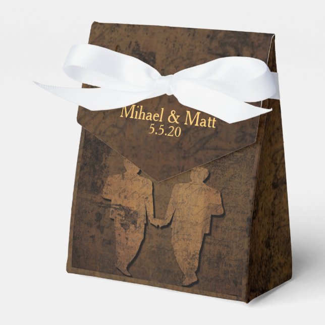 Ballotins Legendary Love Storybook Gay Wedding Favor Box (Verso)