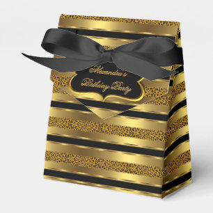 Ballotins Leopard Black Gold Anniversaire Fête Favoriser boî