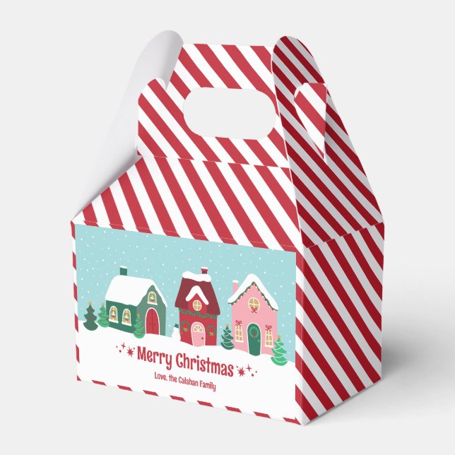 Ballotins Let it Snow Christmas Village Favor Boxes (Verso)