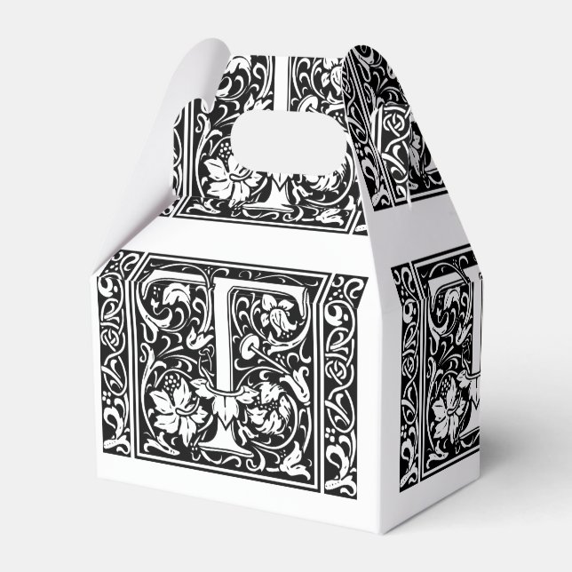 Ballotins Lettre T Monogramme médiéval Art Nouveau (Verso)