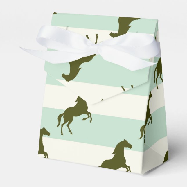 Ballotins Light Celadon Vert et Brown Motif de cheval (Verso)