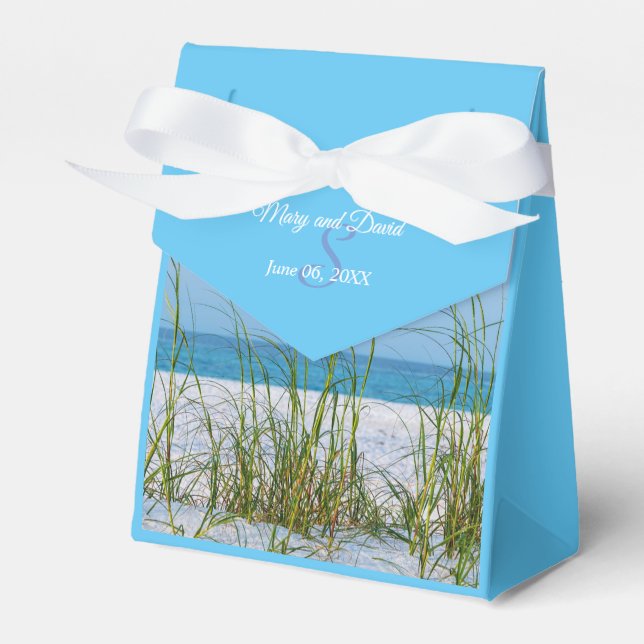 Ballotins Ligne D'Oats De Mer En Blanc Sable Mariage Faveur  (Verso)