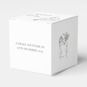 Ballotins Ligne minimaliste Couple d'art accolé avec Bouquet