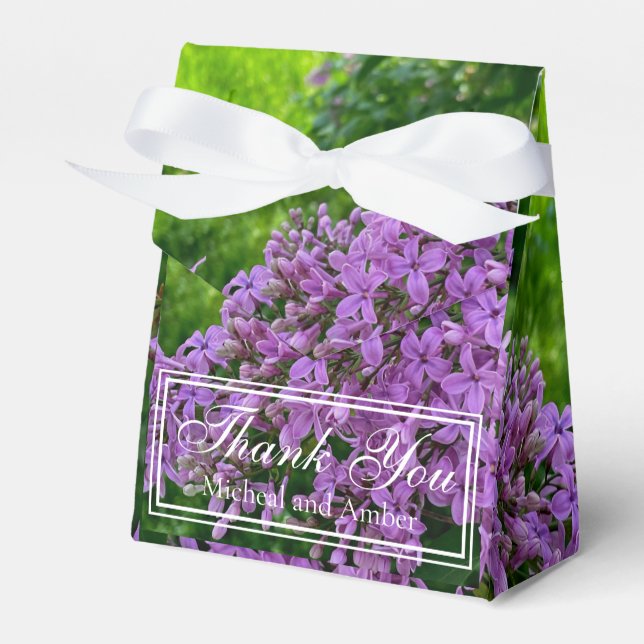 Ballotins Lilas Élégants violets lavande floral Merci  (Verso)
