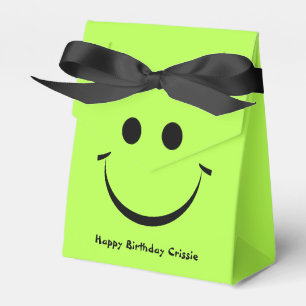 Ballotins Lime Green Happy Face Anniversaire personnalisé