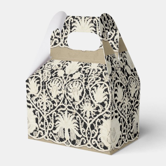 Ballotins Linge de dentelle mariage blanc classique jolie (Verso)