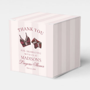 Ballotins Lingerie rouge burgundy en dentelle pour douche de