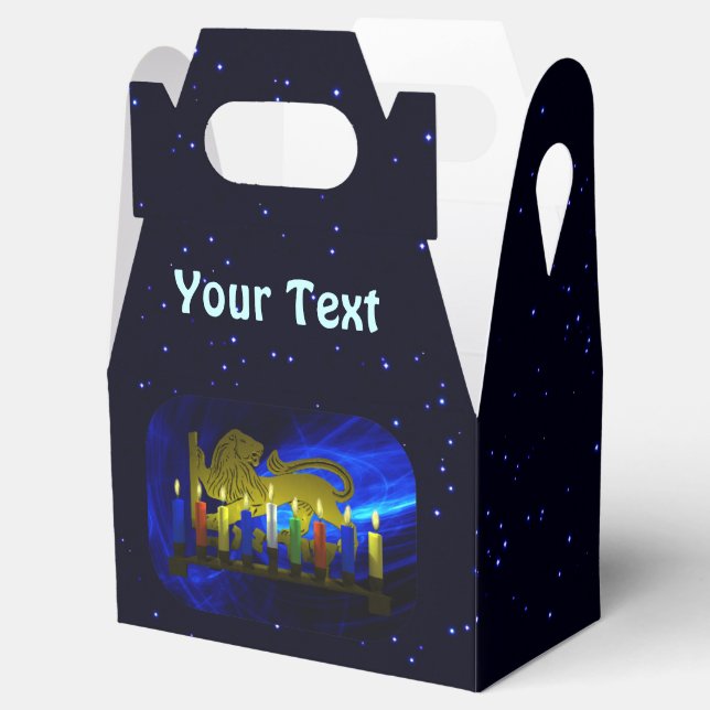 Ballotins Lion Menorah en laiton (Ouvert)