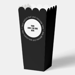 Ballotins Logo de deux sociétés Code QR Texte Black Popcorn 