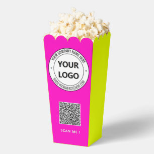 Ballotins Logo d'entreprise Texte QR Code Popcorn Box Modèle