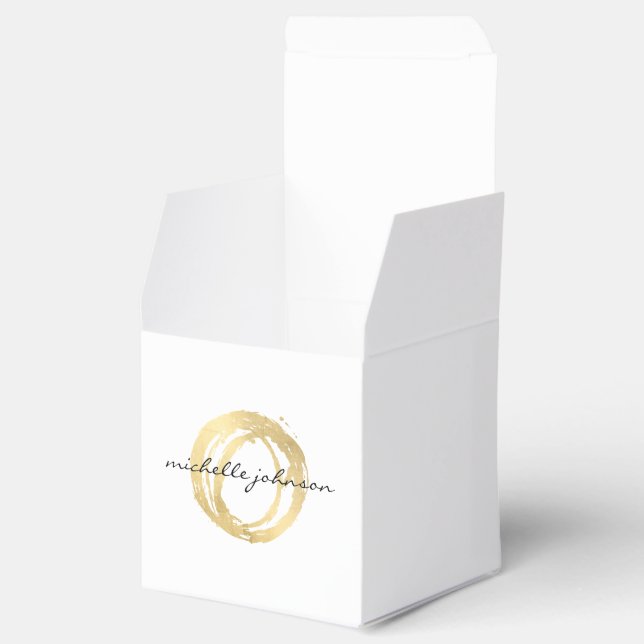 Ballotins Logo Luxe Faux Gold Peint Cercle Designer (Ouvert)
