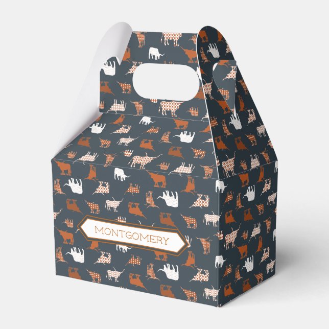 Ballotins Longhorns à motifs Gris foncé et orange brûlé (Verso)