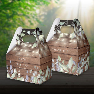 Ballotins Lumières de Chaîne en Bois Rustique Mariage Feuill