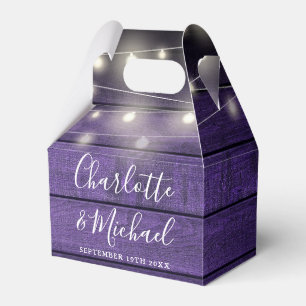 Ballotins Lumières Guirlandes Violet Bois Rustique Écriture