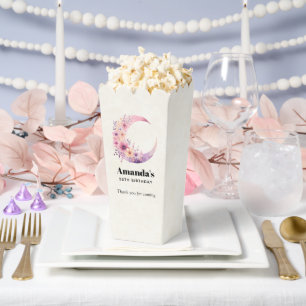 Ballotins Lune rose Croissant avec Merci de jolies fleurs