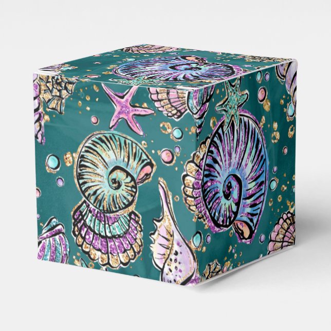 Ballotins Luxe Turquoise sous-marin | Coquillages d'or Green (Verso)