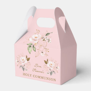 Ballotins Luxueuse Pink Blush Gold Floral Holy Communion