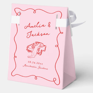 Ballotins Main Whimsical tirée rose et Mariage rouge