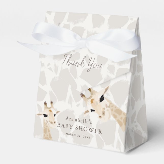 Ballotins Maman & Baby Giraffe Baby shower d'aquarelle Greig (Verso)