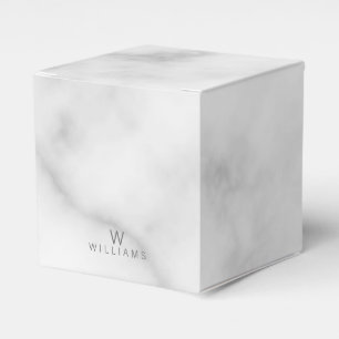Ballotins Marbre blanc avec monogramme et nom personnalisés