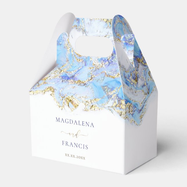 Ballotins marbre bleu aquarelle | MARIAGE (Verso)