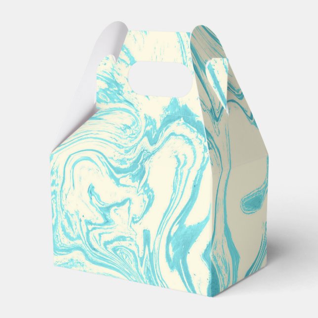 Ballotins Marbre cool design en Turquoise et Crème (Arrière)
