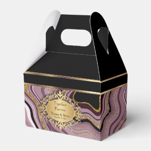 Ballotins Marbre d'agate élégant avec mauve, noir et or