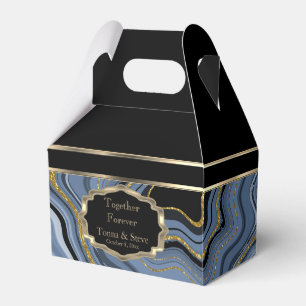 Ballotins Marbre d'agate élégant avec noir, or et bleu