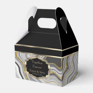 Ballotins Marbre d'agate élégant avec noir, or et gris