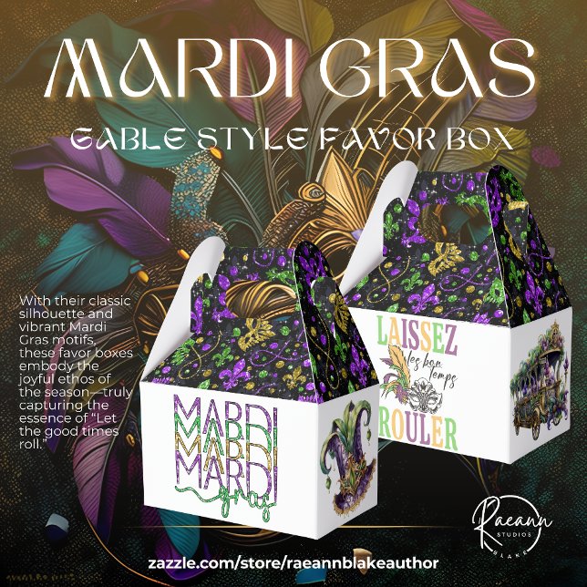 Ballotins Mardi Gras Gable Favor Box (Créateur téléchargé)
